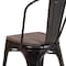Flash Furniture Black-Antique Gold Metal Stackable Chair with Wood Seat, PK4 4-CH-31230-BQ-WD-GG - alternate 6